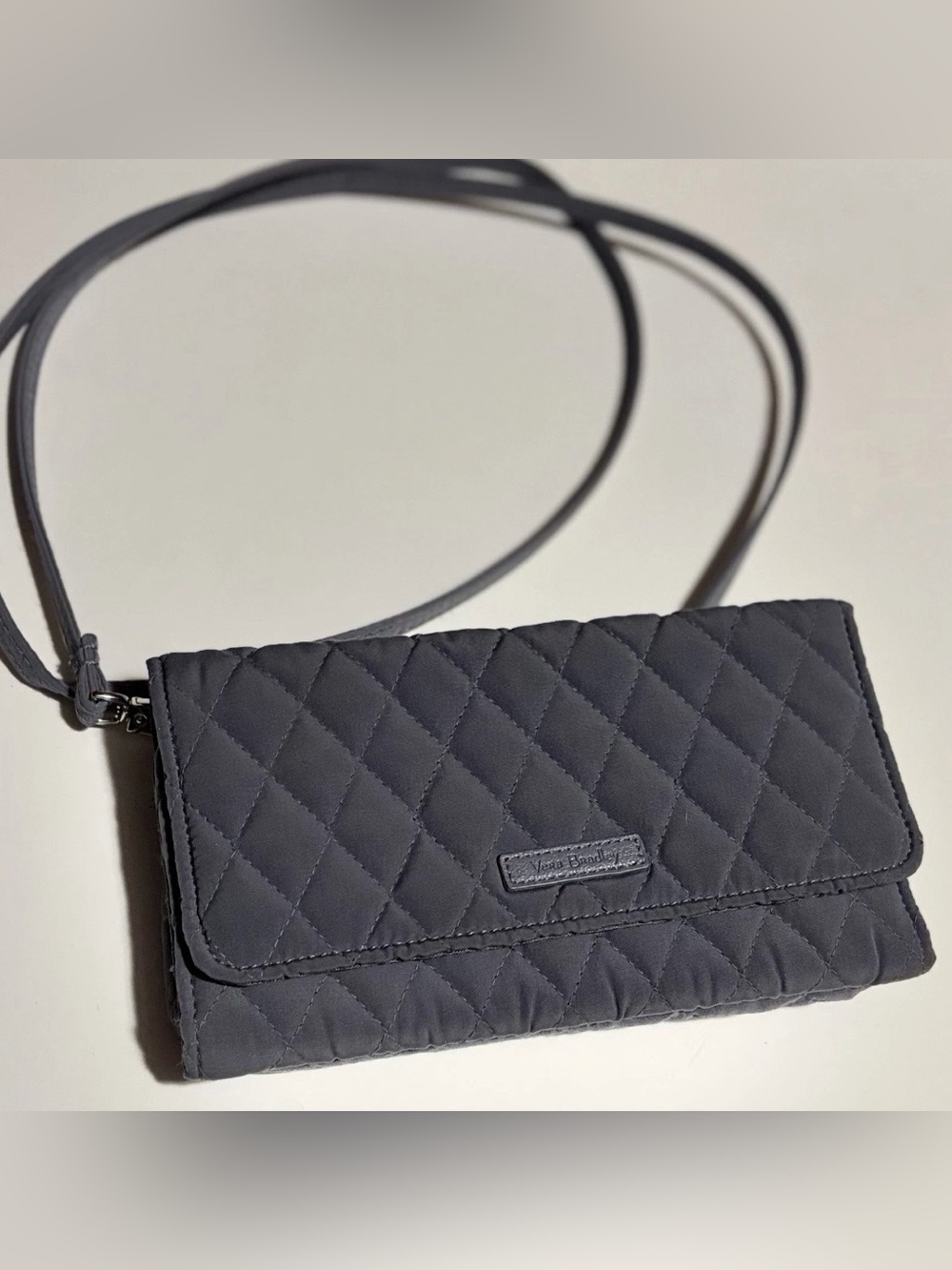 Vera Bradley Quilted Crossbody shoulder purse Dark Gray